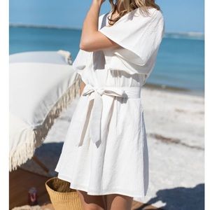 Emerson Fry Basalie dress in Dobby Stripe White size XS